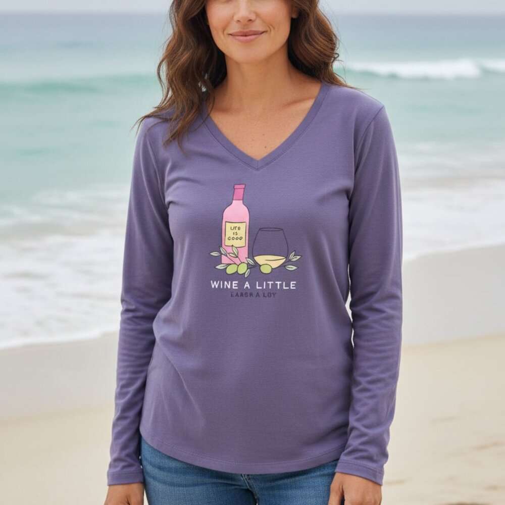 Life is Good W's Wine LS Crusher-LITE Vee